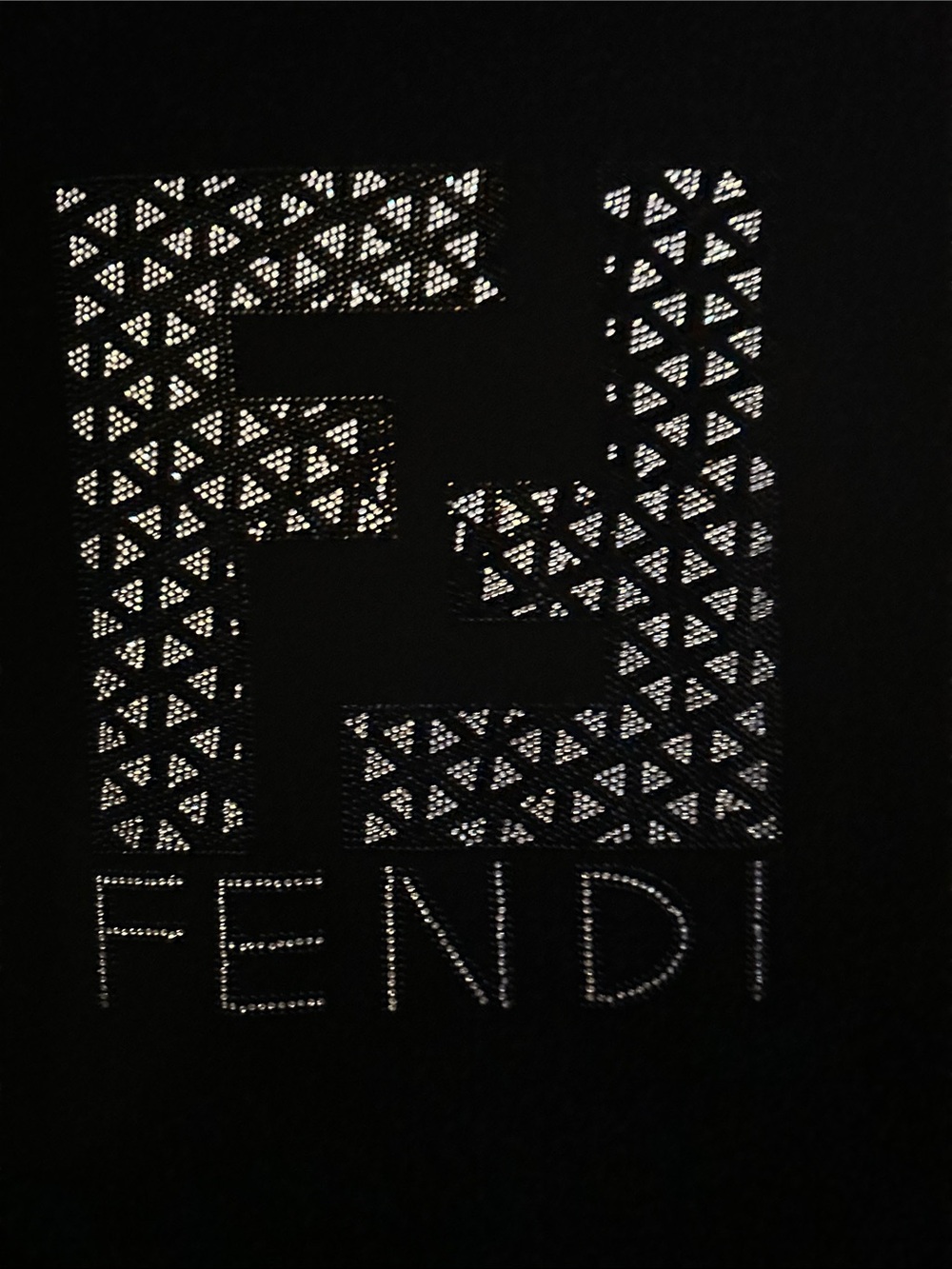 Black Short Sleeve Tee with Silver Crystal-Embellished Logo - Picture 2 of 4